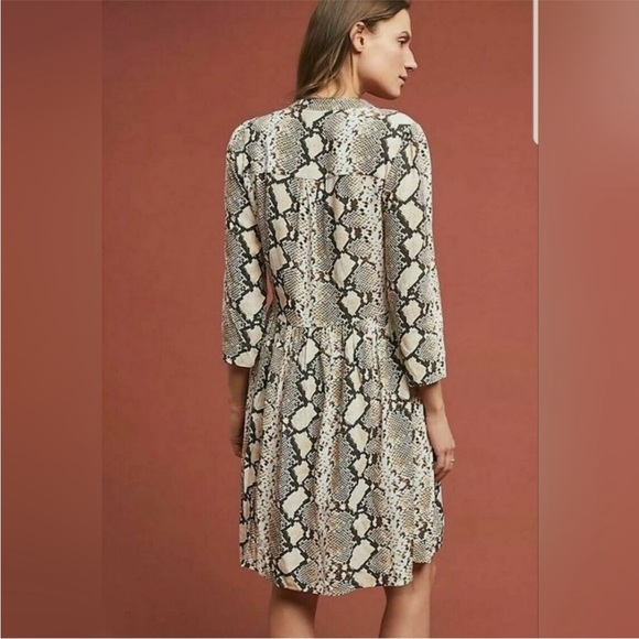 Anthropologie Maeve Juno Snake Python Print Dress Size SP - Picture 7 of 13